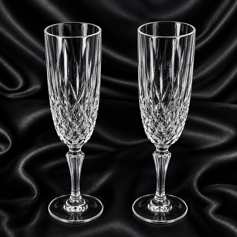 Marquis by Waterford Champagne Flutes Set of 2 Crystal Glass 9 3/8 Inch - Picture 2 of 11